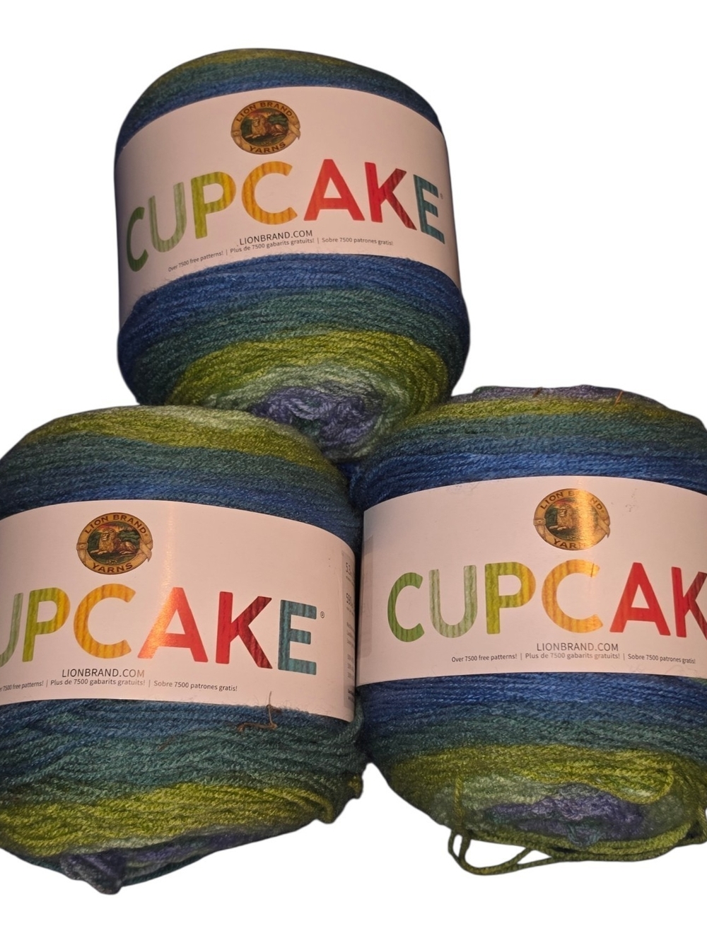 Lion Brand Cupcake Yarn Forest Path 206 Lot of 3 Cakes Discontinued
